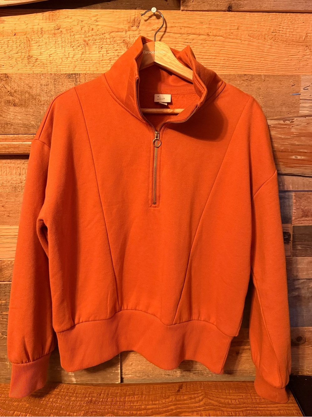 a new day Women's Orange Half-Zip Pullover Sweater